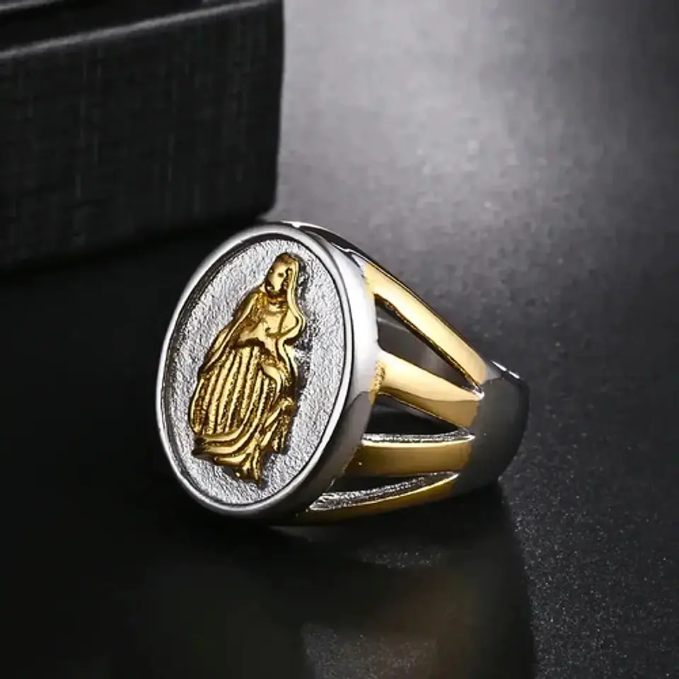 Anillo Para Hombre Mujer Estilo Religioso Virgen Guadalupe 7