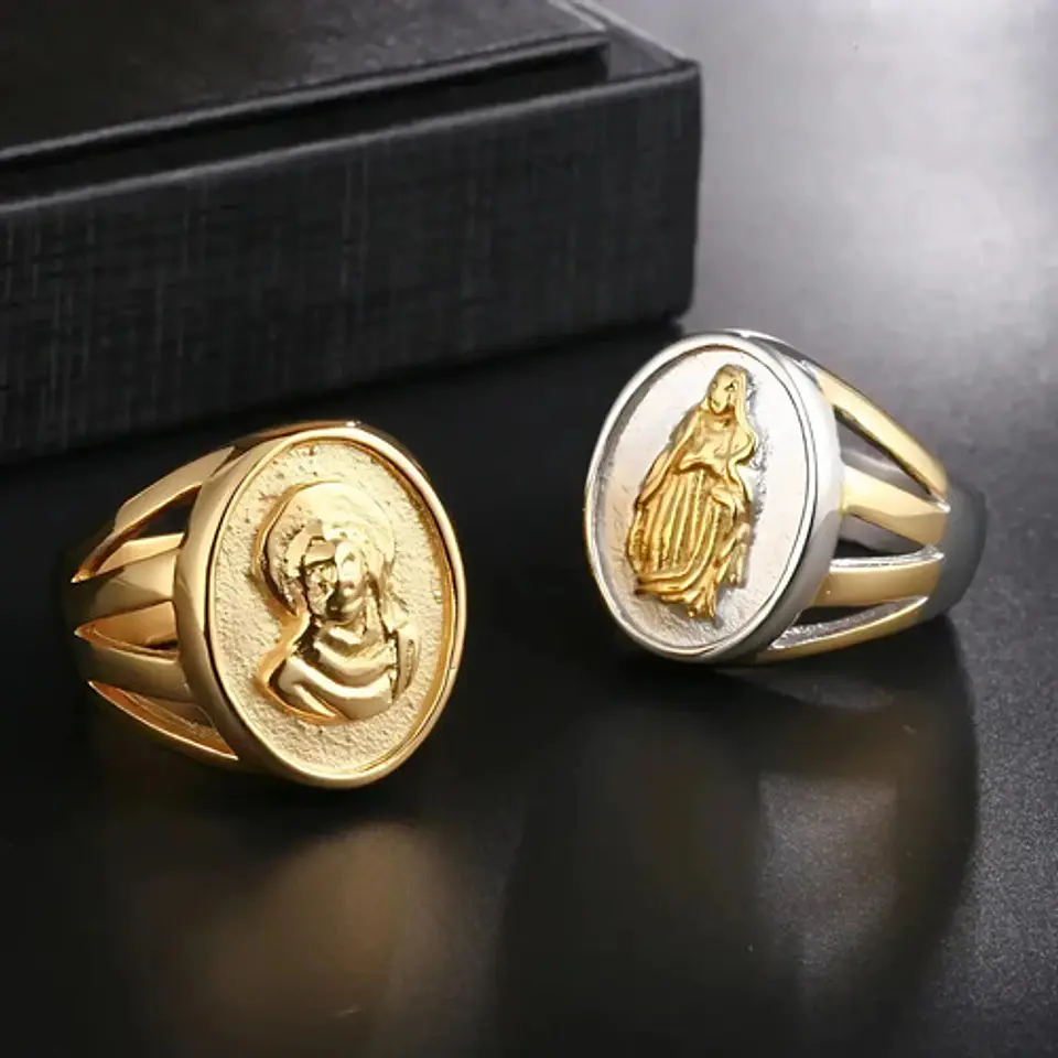 Anillo Para Hombre Mujer Estilo Religioso Virgen Guadalupe 9