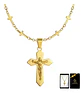 Collar Para Mujeres Dije Cruz Cadena Cruces Acero Color Oro - Miniatura 1