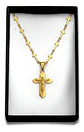 Collar Para Mujeres Dije Cruz Cadena Cruces Acero Color Oro - Miniatura 2