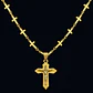 Collar Para Mujeres Dije Cruz Cadena Cruces Acero Color Oro - Miniatura 6