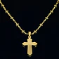 Collar Para Mujeres Dije Cruz Cadena Cruces Acero Color Oro - Miniatura 9