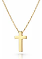 Collar Para Mujeres Dije Minimalista Cruz Acero De Color Oro - Miniatura 1