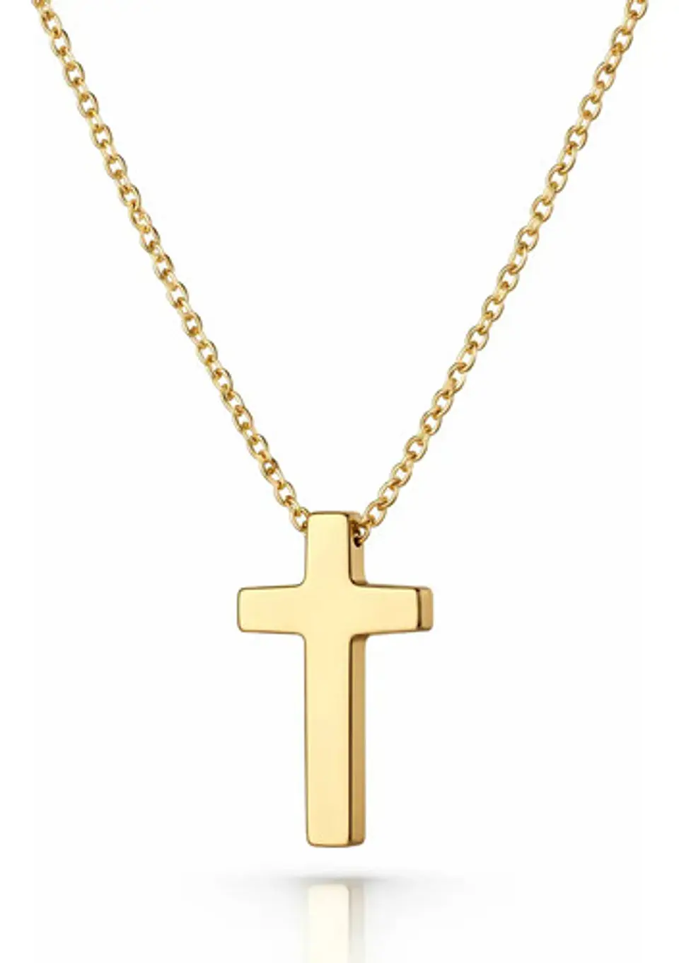 Collar Para Mujeres Dije Minimalista Cruz Acero De Color Oro 1