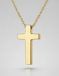 Collar Para Mujeres Dije Minimalista Cruz Acero De Color Oro - Miniatura 2