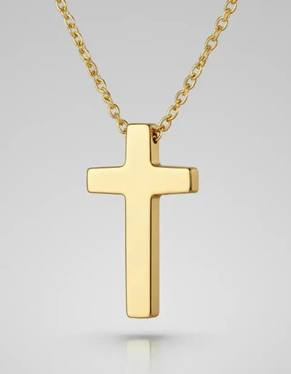 Collar Para Mujeres Dije Minimalista Cruz Acero De Color Oro 2