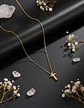 Collar Para Mujeres Dije Minimalista Cruz Acero De Color Oro - Miniatura 8