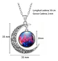 Collar Para Mujeres Con Dije Luna Galaxia Universo Nebulosa - Miniatura 2