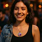 Collar Para Mujeres Con Dije Luna Galaxia Universo Nebulosa - Miniatura 6