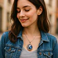 Collar Para Mujeres Con Dije Luna Galaxia Universo Nebulosa - Miniatura 22