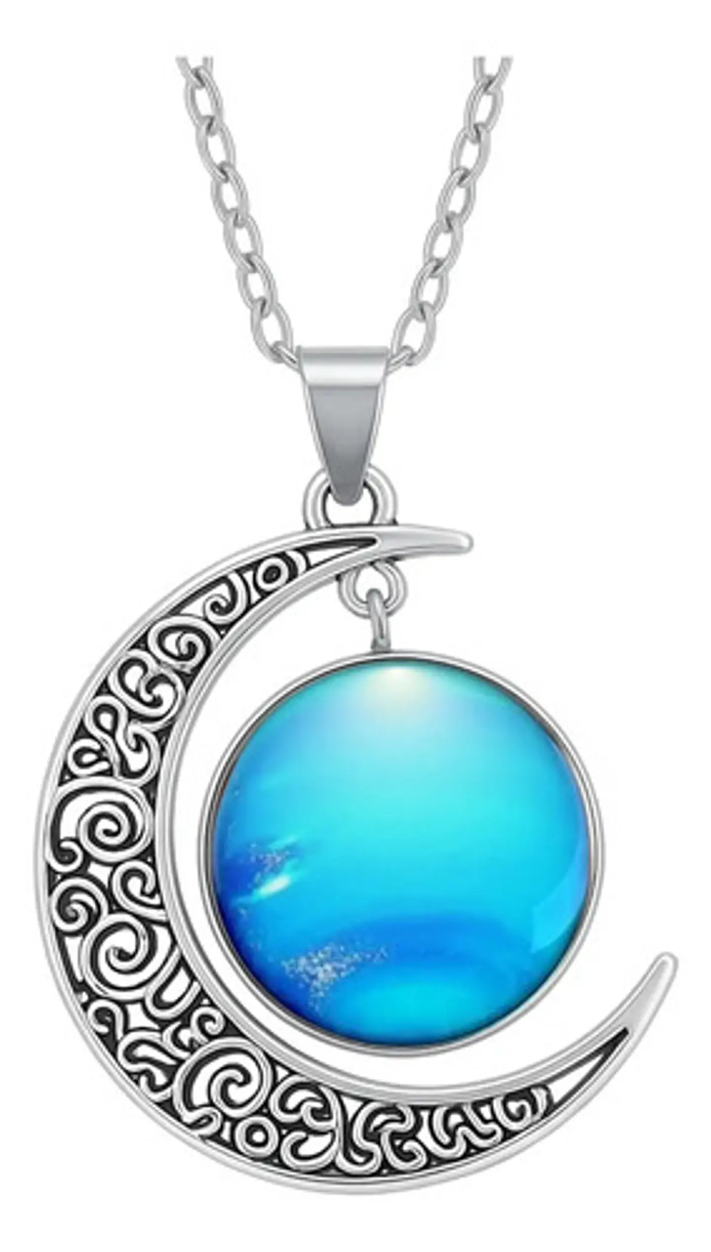 Collar Para Mujeres Con Dije Luna Galaxia Universo Nebulosa 23