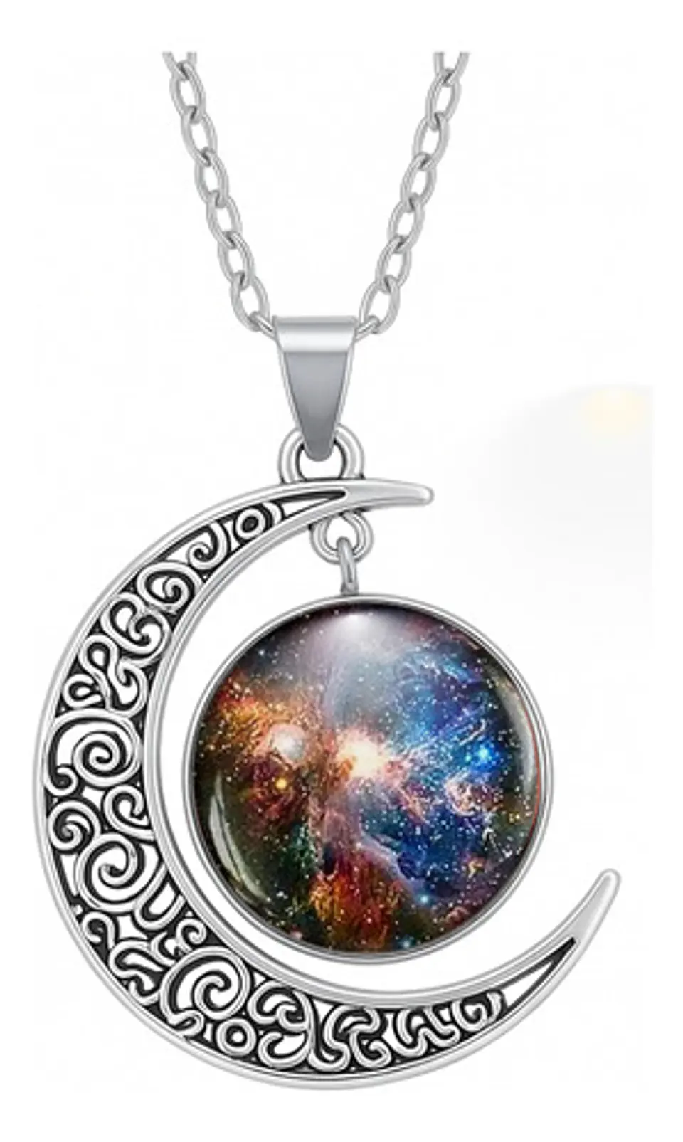 Collar Para Mujeres Con Dije Luna Galaxia Universo Nebulosa 31