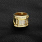 Anillo Para Hombre Con Piedra Azul Zircon Cz Acero Color Oro - Miniatura 6