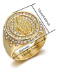 Anillo Virgen María Para Hombre Mujer De Color Oro Y Piedras - Miniatura 2
