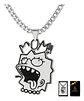 Collar Hombre Mujer Dije Lisa Street Irreverente Color Plata - Miniatura 1