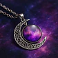 Collar Para Mujeres Con Dije Luna Galaxias Planetas Nebulosa - Miniatura 4