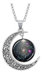 Collar Para Mujeres Con Dije Luna Galaxias Planetas Nebulosa - Miniatura 9