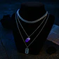 Collar Multicapas Mujer Dije Navaja Afeitar Piedra Amatista - Miniatura 6