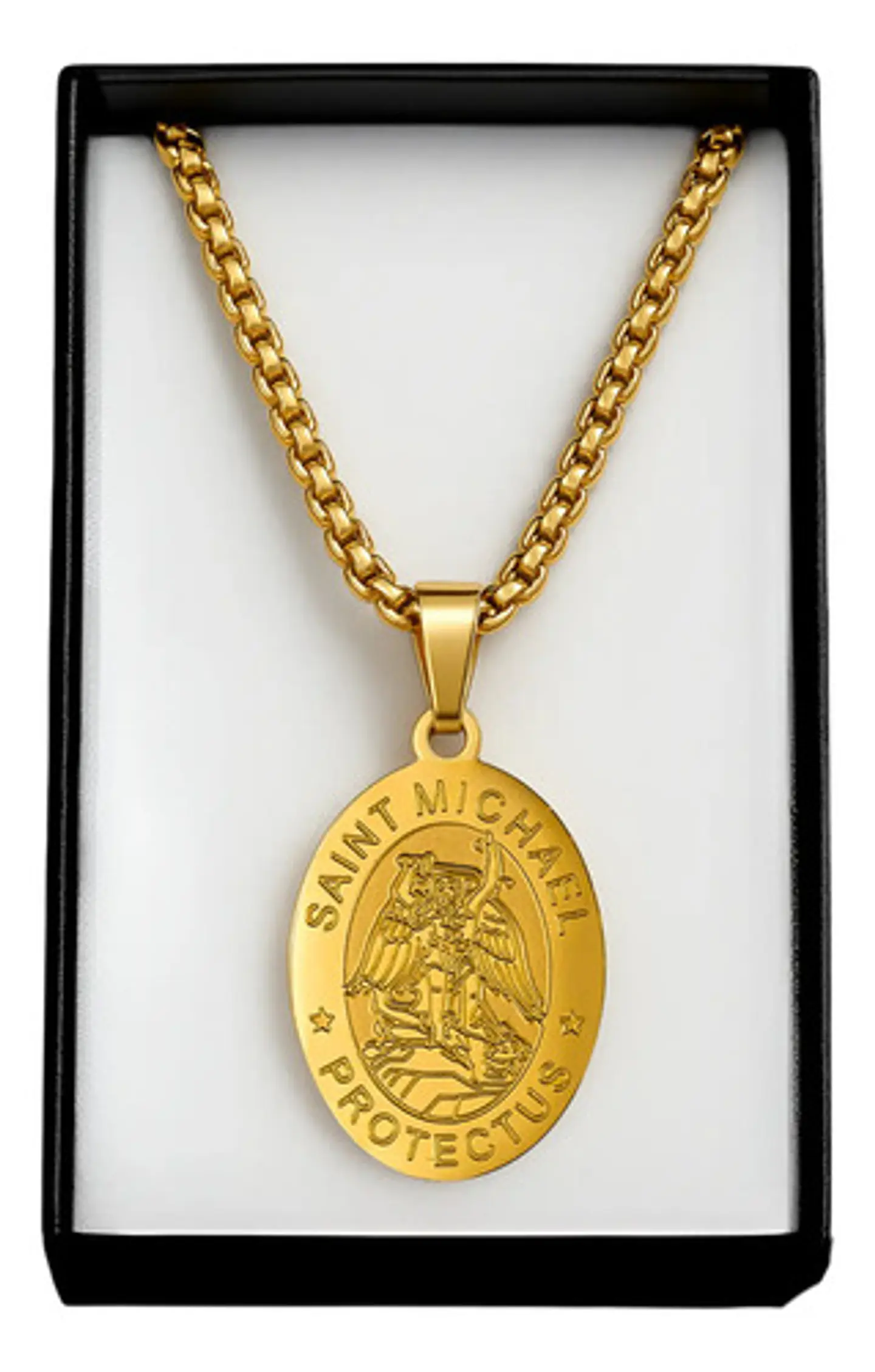 Collar Para Hombres Mujeres Dije Medalla San Miguel Arcángel 3