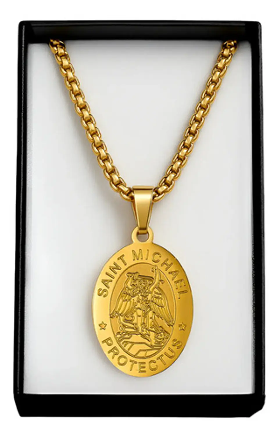 Collar Para Hombres Mujeres Dije Medalla San Miguel Arcángel 3