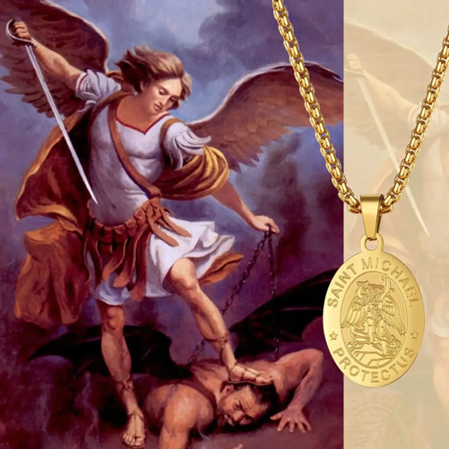 Collar Para Hombres Mujeres Dije Medalla San Miguel Arcángel 5