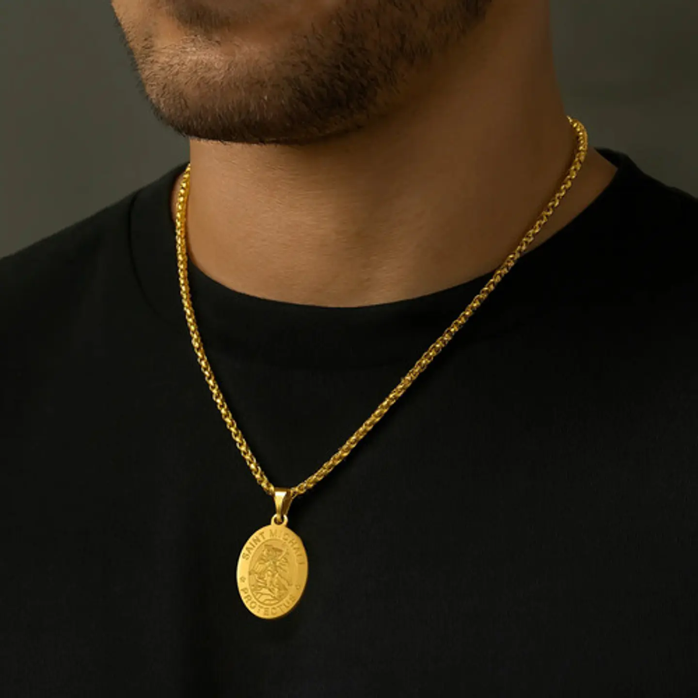 Collar Para Hombres Mujeres Dije Medalla San Miguel Arcángel 6