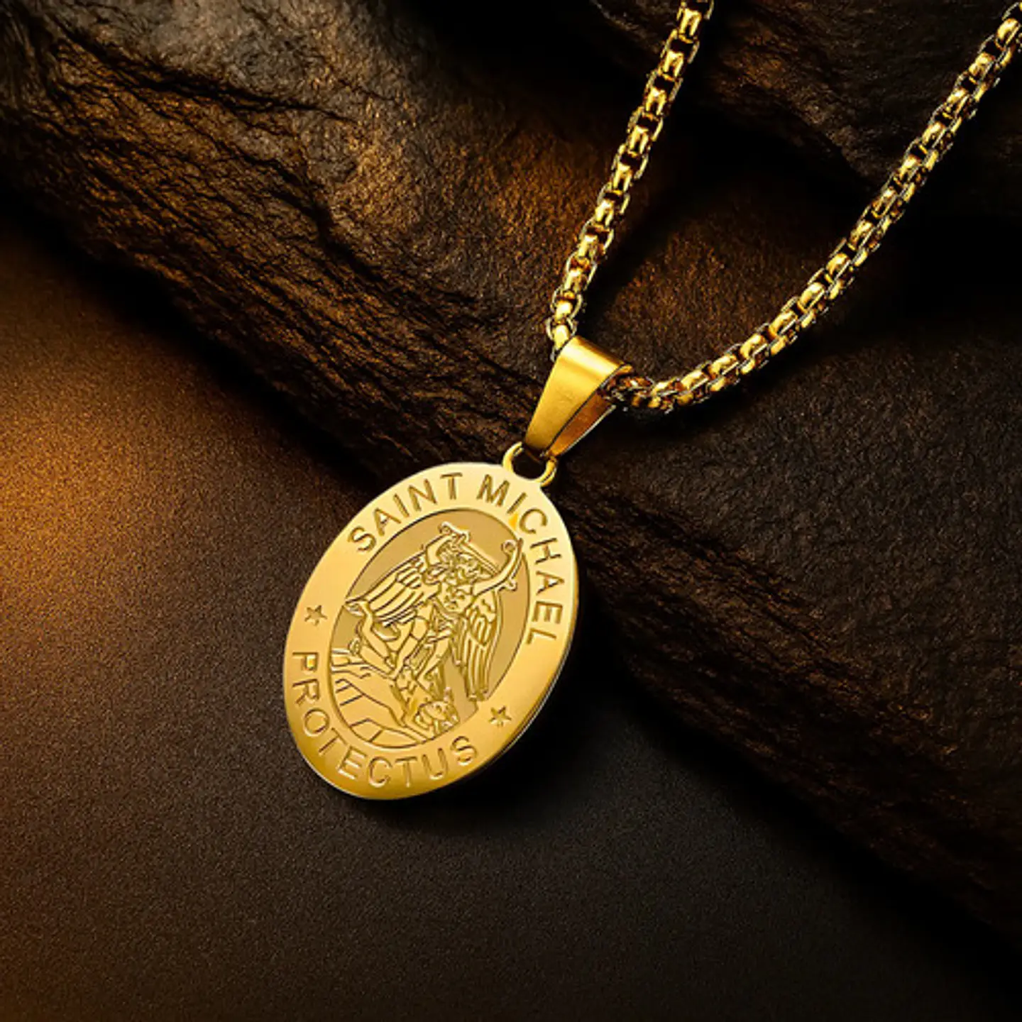 Collar Para Hombres Mujeres Dije Medalla San Miguel Arcángel 8
