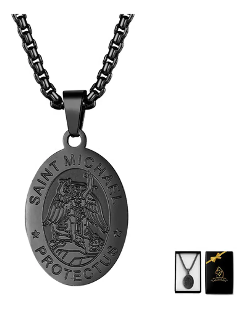 Collar Para Hombres Mujeres Dije Medalla San Miguel Arcángel 10