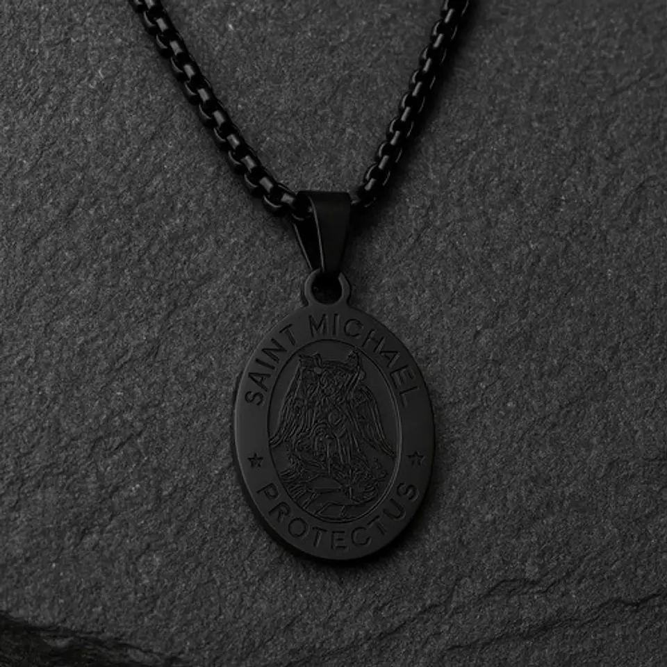 Collar Para Hombres Mujeres Dije Medalla San Miguel Arcángel 13