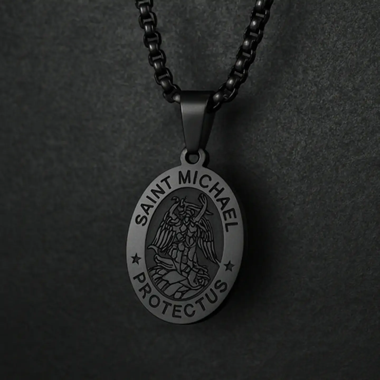 Collar Para Hombres Mujeres Dije Medalla San Miguel Arcángel 14