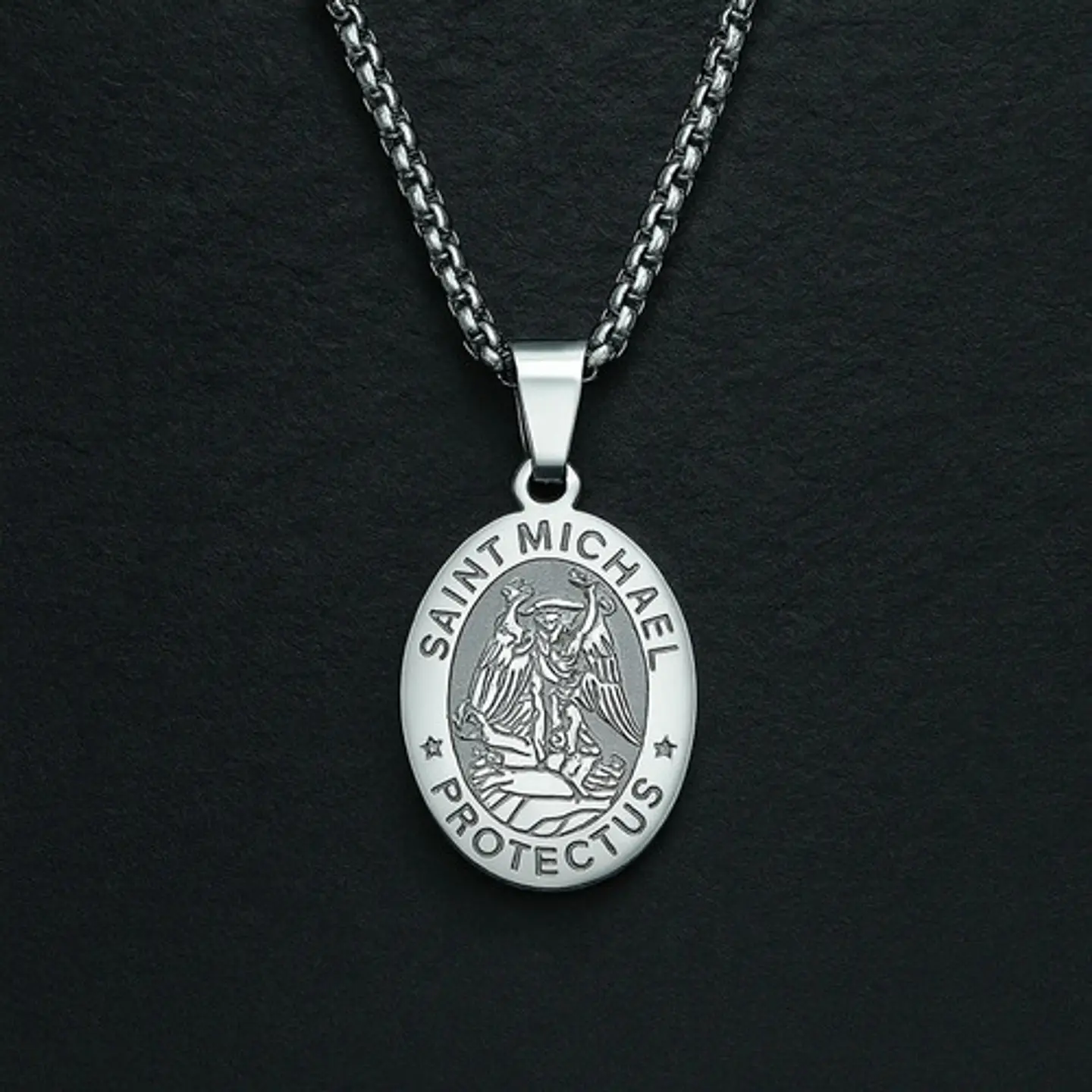 Collar Para Hombres Mujeres Dije Medalla San Miguel Arcángel 19
