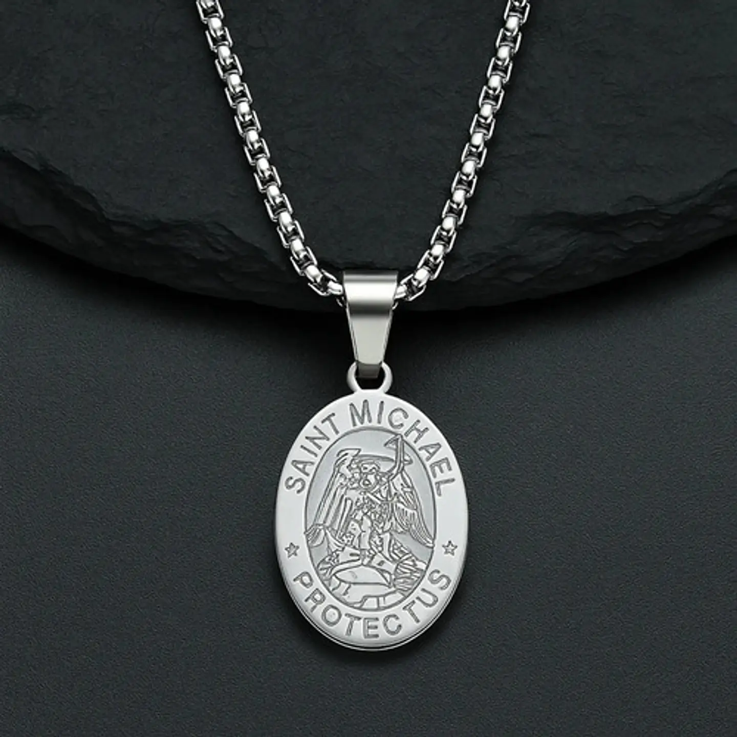 Collar Para Hombres Mujeres Dije Medalla San Miguel Arcángel 20