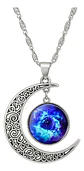 Collar Para Mujeres Dije Media Luna Cristal Nebulosa Galaxia - Miniatura 1