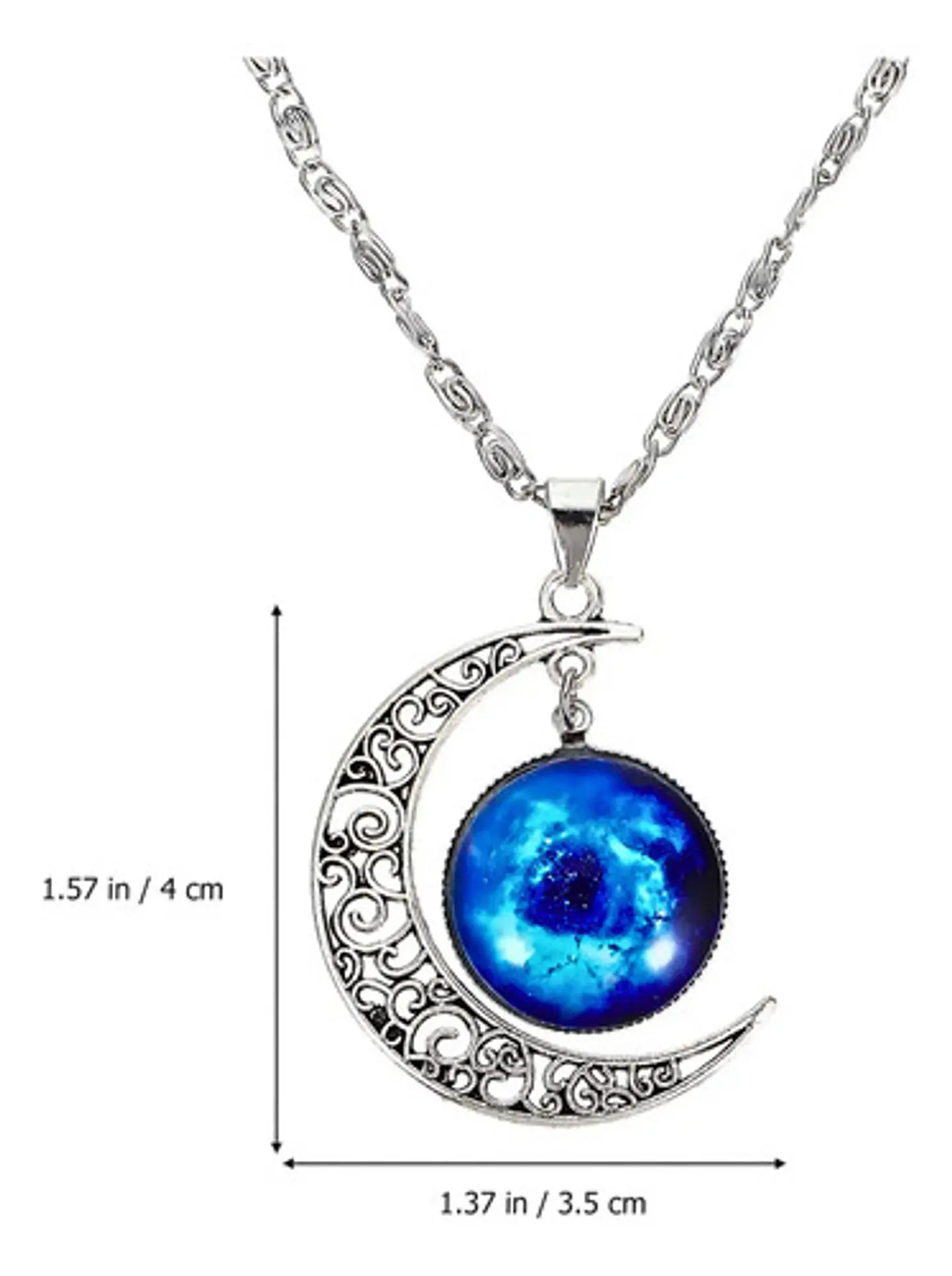 Collar Para Mujeres Dije Media Luna Cristal Nebulosa Galaxia 2