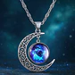 Collar Para Mujeres Dije Media Luna Cristal Nebulosa Galaxia - Miniatura 3
