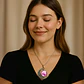 Collar Para Mujeres Dije Media Luna Cristal Nebulosa Galaxia - Miniatura 16