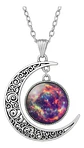 Collar Para Mujeres Dije Media Luna Cristal Nebulosa Galaxia - Miniatura 27