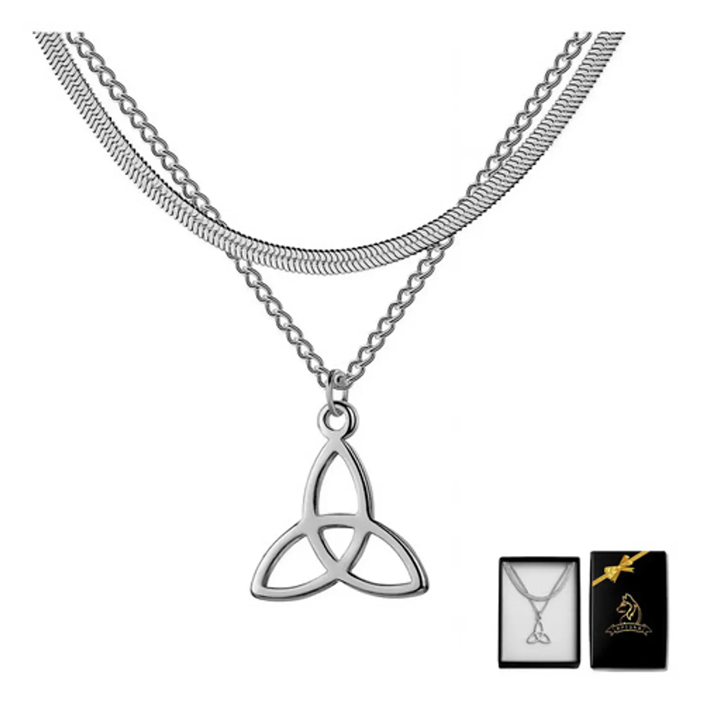 Collar Para Mujeres Dije Triqueta Amuleto Celta Color Oro 8