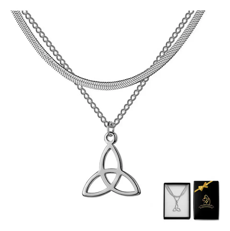 Collar Para Mujeres Dije Triqueta Amuleto Celta Color Oro 8