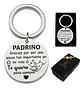 Llavero Grabado Para Madrina Y Padrino Acero Regalo Emotivo - Miniatura 1