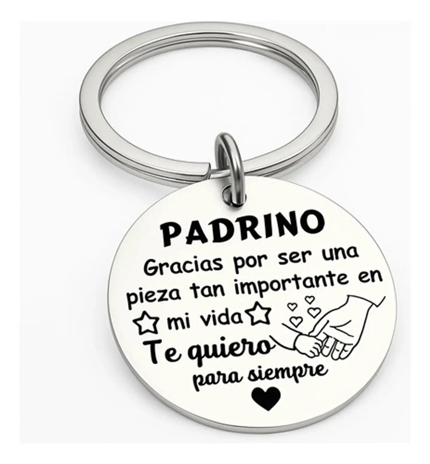 Llavero Grabado Para Madrina Y Padrino Acero Regalo Emotivo 3