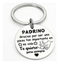 Llavero Grabado Para Madrina Y Padrino Acero Regalo Emotivo - Miniatura 3