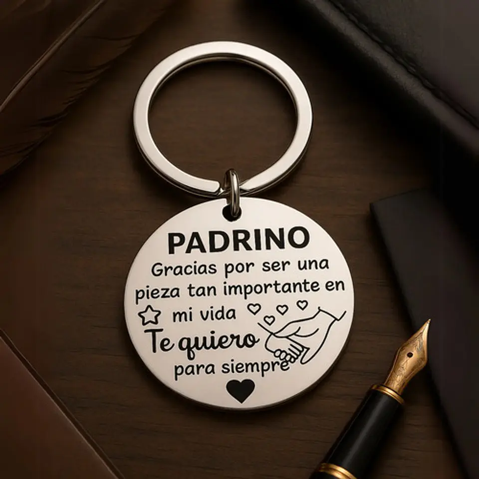 Llavero Grabado Para Madrina Y Padrino Acero Regalo Emotivo 4