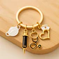Llavero Unisex Médico Enfermera Estetoscopio Jeringa Cofia - Miniatura 5