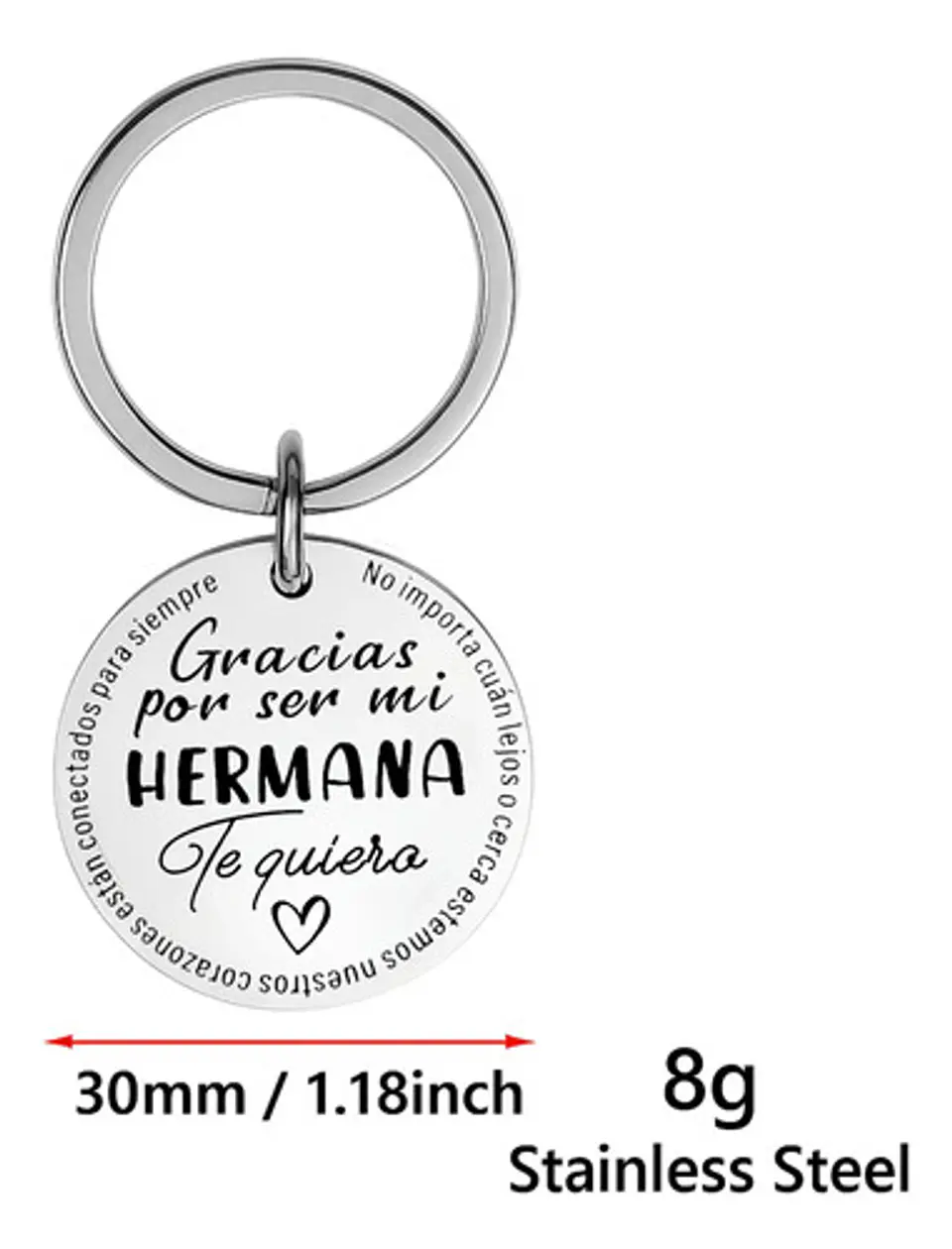 Llavero De Acero Grabado Gracias Por Ser Mi Hermano Hermana 2