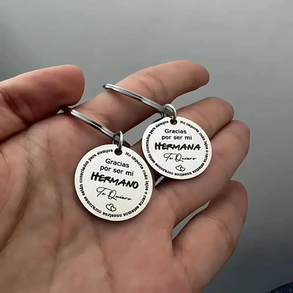 Llavero De Acero Grabado Gracias Por Ser Mi Hermano Hermana 4