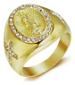 Anillo Hip Hop Para Hombre Mujer Virgen Guadalupe Color Oro - Miniatura 1