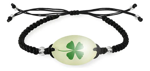 Pulsera Hombre Y Mujer Manilla Trébol Brilla En La Oscuridad