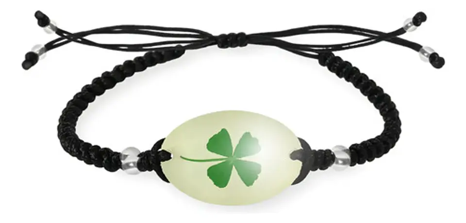 Pulsera Hombre Y Mujer Manilla Trébol Brilla En La Oscuridad 2