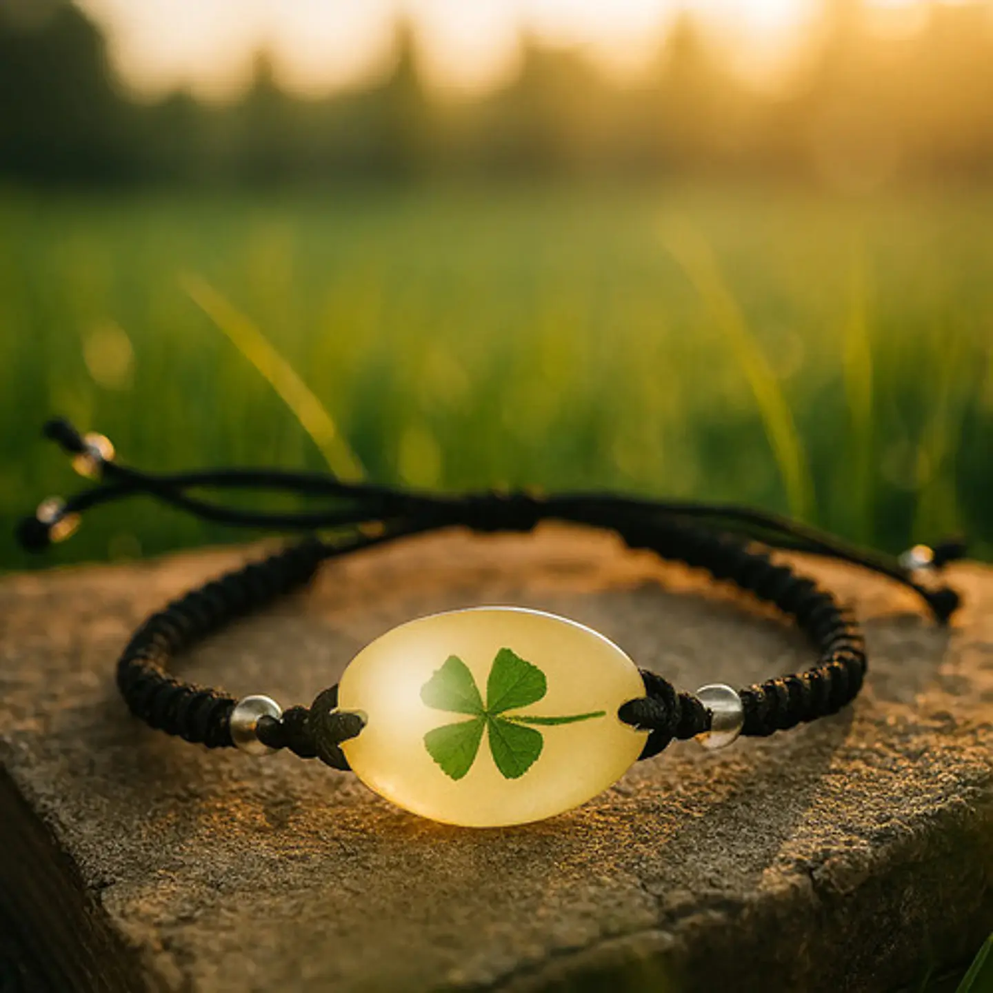 Pulsera Hombre Y Mujer Manilla Trébol Brilla En La Oscuridad 5
